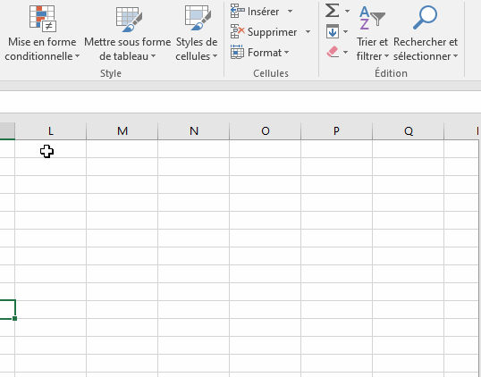 Excel, Créer une série alphanumérique avec un pas égal à 5.