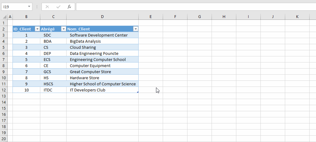Excel, Créer une liste personnalisée par importation.