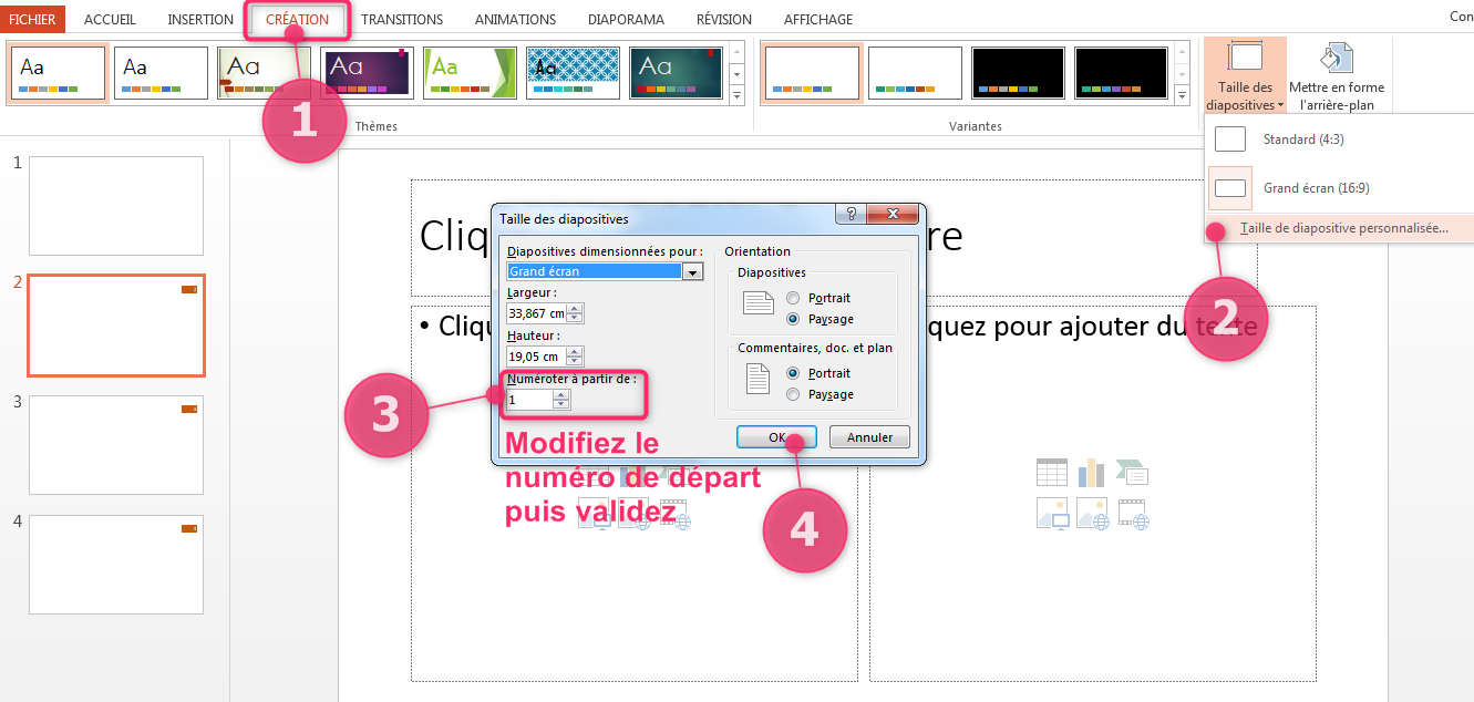 Mise en forme d'une présentation