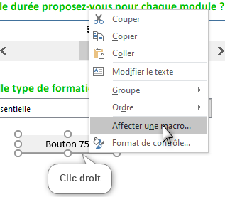 Excel, Affecter une macro à un bouton de commande Contrôle de formulaire.