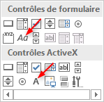 Excel, Les contrôles Etiquettes.