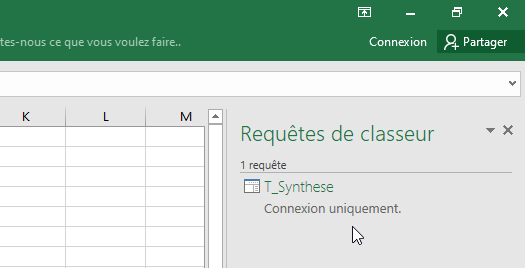 Excel, Récupérer les données à partir d'un classeur